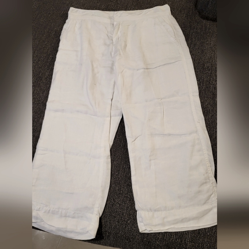 100% Linen Capri Pants